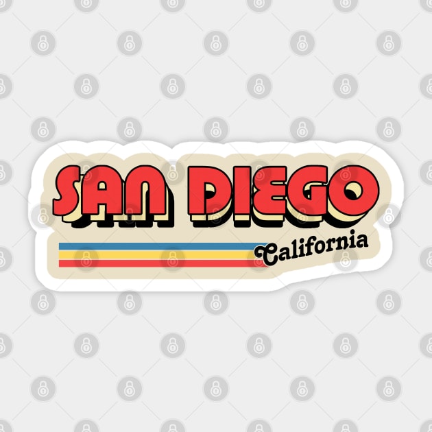 San Diego // Retro Typography Design Sticker by DankFutura